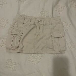 Women's Tan Cargo Mini Skirt